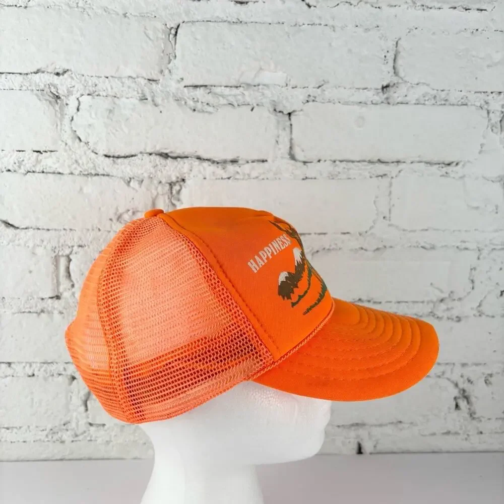 Vintage Happiness Is Big Bucks Orange Snapback Hat